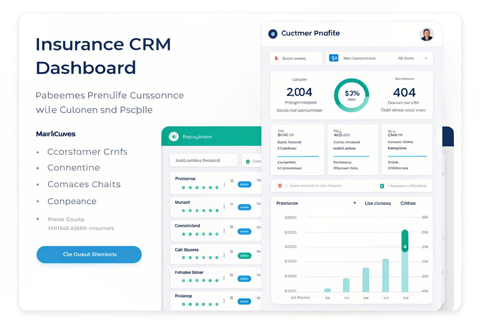 Citizens Aruba insurance CRM dashboard showing customer profiles, policy tracking, commission management, and KYC compliance status